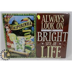 LOT OF TWO NEW! METAL SIGNS 8" X 12"