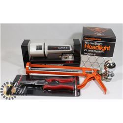 FLAT W/ ONE 12V ROUND LAMP, 8 ALLGO PLIERS,