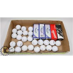 FLAT OF ASSORTED GOLF BALLS.
