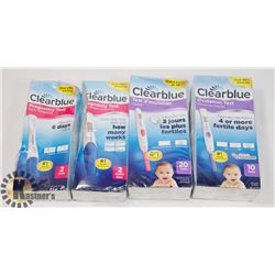 BAG OF CLEAR BLUE PREGNANCY TESTS AND OVULATION