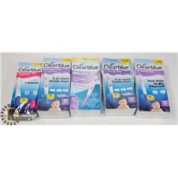BAG OF CLEAR BLUE PREGNANCY TESTS AND OVULATION