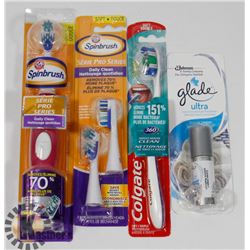 BAG OF TOOTHBRUSHES AND MORE