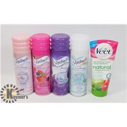 BAG OF WOMENS SHAVING GEL AND VEET