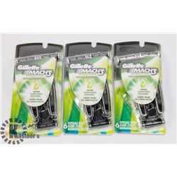 BAG OF GILLETTE MACH 3 SENSITIVE DISPOSABLE RAZORS
