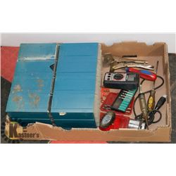 FLAT OF ESTATE TOOLS & ACCESSORIES W/ 2 NUT & BOLT