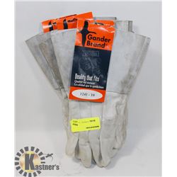 3 PAIRS OF GANDER BRAND HEAVY DUTY WORK GLOVES