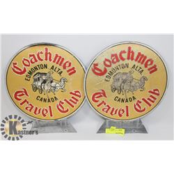 LOT OF TWO COACHMEN TRAVEL CLUB METAL SIGNS