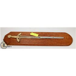 VINTAGE SWORD ON PLAQUE