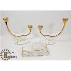 VINTAGE PAIR OF PORCELAIN CANDLE