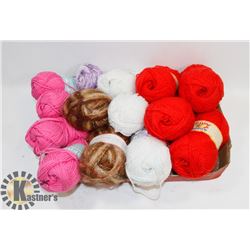 FLAT OF KNITTING WORSTED YARN, BABY YARN AND