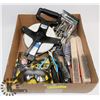 Image 1 : FLAT OF ASSORTED TOOLS INCL 100FT FIBERGLASS