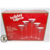 Image 1 : NEW HOLIDAY TIME SET OF 5 SILVER GLASS VOTIVE