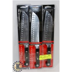 LOT OF 3 FARBERWARE PRO SANTOKU 7" KNIFE.