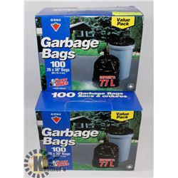 3 BOXES OF 100 GARBAGE BAGS.