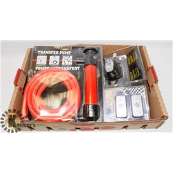 FLAT WITH TRANSFER PUMP, MARKER LAMPS AND BICYCLE