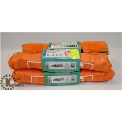 LOT OF 4 CARRYALLS REUSABLE SHOPPING BAGS.