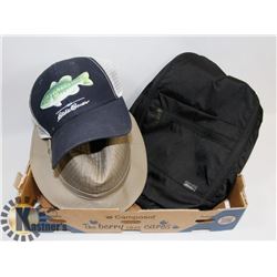 EDDIE BAUER FISHING HAT,SHOULDER BAG AND