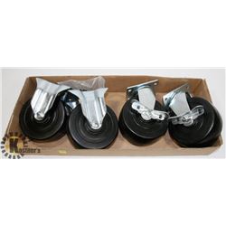 FLAT OF LARGE HEAVY DUTY CASTORS