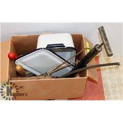 LOT OF ASSORTED INCLUDING ANTIQUE PICTURE,