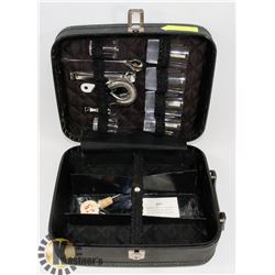 VINTAGE PORTABLE TRAVELLING BAR CASE SET W/ KEY.