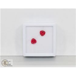 #34-MATCHING PAIR EARRING RED RUBY 3.6 CT