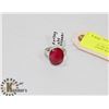 Image 1 : STERLING SILVER RUBY SILLIMANITE RING SIZE 9.