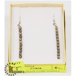 VINTAGE ESTATE CUBIC DANGLE EARRINGS