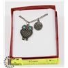 Image 1 : OWL PENDANT ON A CHAIN W/ BLUE EYES