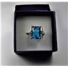 Image 1 : 8)  EMERALD CUT AQUAMARINE RING