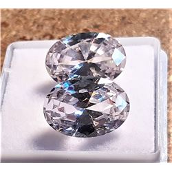 16)  LOT OF 2 MATCHED OVAL ZIRCON