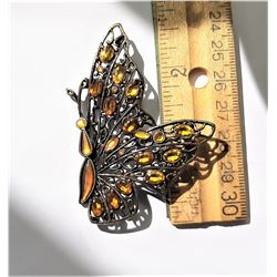 21) VINTAGE  BRONZE COLORED WITH AMBER