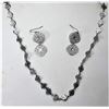 Image 1 : 25)  FINE SILVER TONE FILAGREE 32" NECKLACE