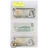 Image 1 : LOT OF 3 CANADA 1973 $1 BILLS