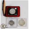 Image 1 : LOT OF 3 CANADA $1 COINS, 1972 SILVER DOLLAR, 1964