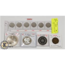 LOT OF ASSORTED CANADA COINS AND TOKENS