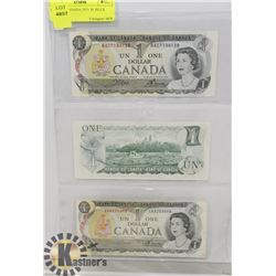 LOT OF 3 CANADA 1973  $1 BILLS