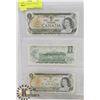 Image 1 : LOT OF 3 CANADA 1973  $1 BILLS