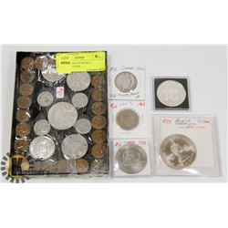 LOT OF ASSORTED WORLD CURRENCY COINS