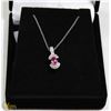 Image 1 : #46-PINK SAPPHIRE PENDANT NECKLACE