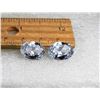 Image 1 : 9)  LOT OF 2 MATCHED OVAL WHITE ZIRCON