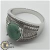 Image 3 : SILVER EMERALD CUBIC ZIRCONIA MEN'S RING