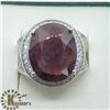 Image 1 : SILVER RUBY CUBIC ZIRCONIA MEN'S RING