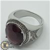 Image 3 : SILVER RUBY CUBIC ZIRCONIA MEN'S RING