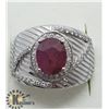 Image 1 : SILVER RUBY CUBIC ZIRCONIA RING