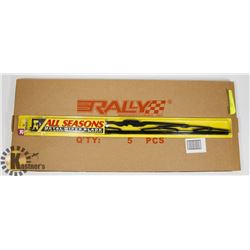 BOX OF 5 ALL SEASON 21" METAL WIPER BLADES.