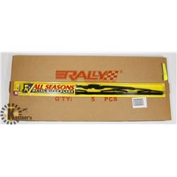 BOX OF 5 ALL SEASON 21" METAL WIPER BLADES.