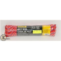 NEW! 3/8" X 100' DIAMOND BRAIDED POLY ROPE