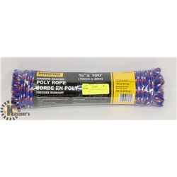 NEW! 3/8" X 100' DIAMOND BRAIDED POLY ROPE