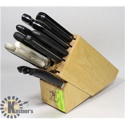 ASST COLLECTION OF ZWILLING HENCKELS KNIVES.
