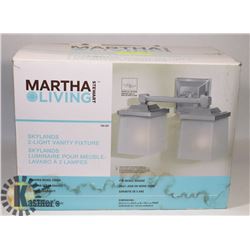 MARTHA LIVING SKYLANDS 2 LIGHT VANITY FIXTURE.